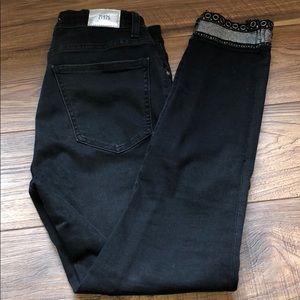 ZARA black jeans with embellished bottoms